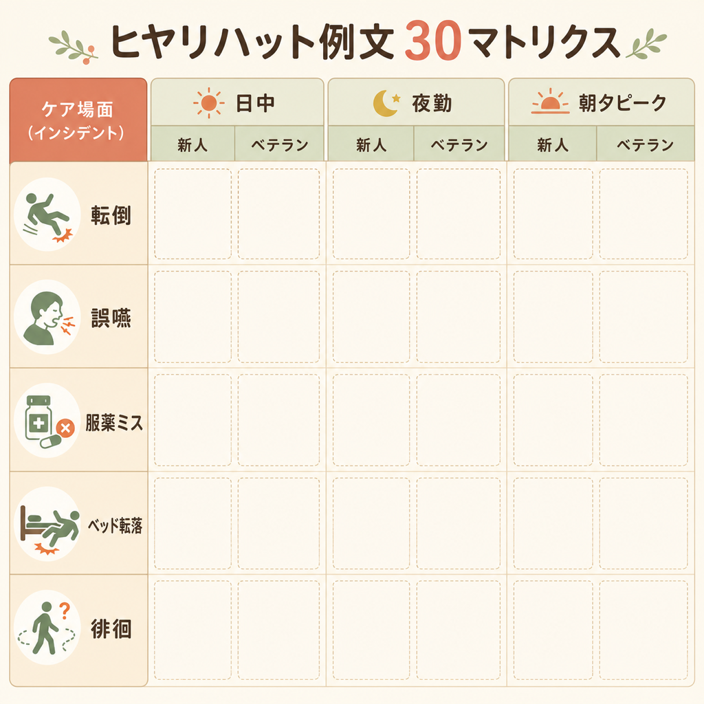 5大場面×3時間帯×2職種の30セルマトリクス構造図